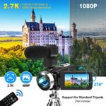 Heegomn Video Camera Camcorder with Microphone HD 2.7K Video Recorder Camera Vlogging Camera for YouTube Kids Camcorder with 3.0″ LCD Screen,18X Digital Zoom,Remote,2 Batteries and 32G SD Card