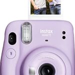 Fujifilm Instax Mini 11 Camera + Fuji Instant Instax Film (40 Sheets) & Includes Case + Assorted Frames + Photo Album + 4 Color Filters and More Bundle (Lilac Purple)