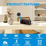 Hidden Camera Clock FHD 4K WiFi Spy Camera Mini Wireless Nanny Cam Indoor Home Office Security Night Vision Motion Detection(2.4/5Ghz)