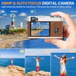 4K Digital Cameras for Photography – 48MP Autofocus Point and Shoot Digital Cameras with 32GB SD Card | Anti-Shake Vlogging Camera 16X Zoom Small Digital Camera for Beginner