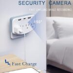 Kestanlora Hidden Camera WiFi Spy Camera Hidden Cameras with Video Mini Small Nanny Cam with USB Fast Outlet HD 1080P Wireless for Home Security Secret Indoor Camera