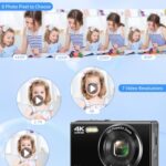 Digital Camera,4K 44MP Kids Digital Camera with 32GB SD Card Compact Point and Shoot Camera with 16X Digital Zoom 2.4 Inch Portable Small Camera for Kids Teens Adults-Black