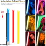 Unicucp 2-Pack LED Video Light Stick with 62.99” Tripod Stand/Color Filter, 5600K Studio Light Photography Wand Lighting Kit for Game Streaming/Video Recording/Content Creation/Portrait, USB Charger