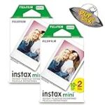 FUJIFILM Mini Instant Camera Film: 40 Shoots Total, Value Pack, (10 Sheets x 4) – Capture Memories Anytime, Anywhere – Includes Puflax UFO Sticker