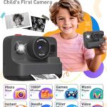 Yehtta Kids Camera Instant Print, Christmas Birthday Gifts for 3-12 Year Old Boys Girls, 2.4in Screen 1080P Kids Digital Camera Toys for Kids Age 3 4 5 6 7 8 9 10 with 3 Rolls Print Paper 32G Card