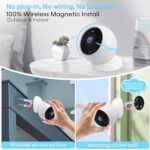 AMTIFO Wireless Security Camera Magnetic: Portable Smart 1Min Install 2K WiFi Cordless Home Indoor Camera Battery Powered 360° AI Motion Detection 2-Way Audio,IR Color Night Vision,IP67 Waterproof CG9