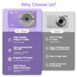 Digital Camera for Teens, FHD 4K 44MP Digital Camera Purple with 64GB SD Card 16X Digital Zoom, Digital Camera Compact Point and Shoot Camera for Teens Boys Kids Camera Digital Purple (Purple)