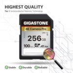 Gigastone 256GB SDXC Memory Card 4K Pro Series Transfer Speed Up to 100MB/s Compatible with Canon Nikon Sony Camcorder, A1 V30 UHS-I Class 10 for 4K UHD Video