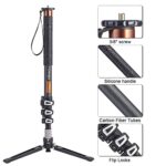 Cayer Carbon Fiber Monopod Leg, 68 Inch Camera Monopod Professional Telescopic Video Monopods with Feet, Compatible for DSLR Cameras and Camcorders