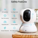 blurams Indoor Camera, 2K Pet Camera 360° Security Camera for Home Security with Phone App, Motion Tracking, 2-Way Audio, IR Night Vision, Siren, Works with Alexa & Google Assistant(2.4GHz ONLY)