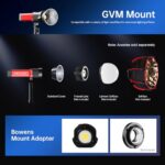 GVM PD60B 60W Studio Lights for COB Photography Lighting, Portable Led Video Light for Photographers in The Shape of Handheld Flashlight, Spotlight for APP Control, 2700-6800K, 49300LUX/0.5M
