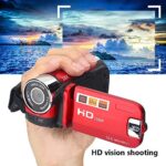 Video Camera Camcorder, Portable Vlogging Camera Recorder Full HD 720P 16MP 2.7 Inch 270 Degree Rotation LCD Screen 16X Digital Zoom Camcorder Support Selfie&Continuous Shooting(Red)