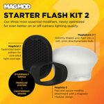 MagMod Starter Flash Kit 2 | Camera Speedlight Flash Diffuser | Magnetic Light Modifier Attachments | Lightweight MagMod Modifiers: MagGrip 2, MagSphere 2, MagGrid 2 | Superior Light Control