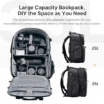 ULANZI BP10 Hardshell Camera Backpack, Professional Waterproof Photography Camera Case Anti Theft Travel for Photographers Unisex Drone DSLR Mirrorless Camera Lens Tripod Holder 17” Laptop Black 35L