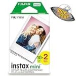 FUJIFILM Mini Instant Camera Film: 20 Shoots Total, Value Pack, (10 Sheets x 2) – Capture Memories Anytime, Anywhere – Includes Puflax UFO Sticker