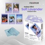 Fujifilm Mini Instant Film – Soft Lavender Instant Film + 20 Sheets Bundle + BluebirdSales Microfiber Cleaning Cloth Instant Mini Camera Perfect for Instant Photography