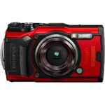 OM SYSTEM OLYMPUS Tough TG-6 Waterproof Camera (Red) – Adventure Bundle – with 2 Extra Batteries + Float Strap + Sandisk 64GB Ultra Memory Card + Case + Flex Tripod + Photo Software Suite + More