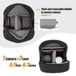 Cwatcun Camera Bag Crossbody Small Camera Case, Lightweight DSLR/SLR/Mirrorless Photography Bag with Tripod Holder and Rain Cover for Canon, Nikon, Sony, Fuji Cameras, Lens Accessories