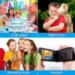 Weochi Video Camera Camcorder Full HD 2.7K 36.0 MP Vlogging Camera for YouTube TikTok 2.8 Inch LCD Screen Camcorders Camera for Kids,Teens,Students,Beginners,Elders