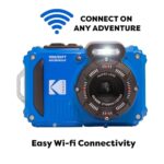 Kodak PIXPRO WPZ2 Rugged Waterproof Shockproof Digital Camera 16MP 4X Optical Zoom 1080P Full HD Video, 2.7″ LCD (Blue), 32GB SD Card, Black Compact Camera Case, Floating Strap, Bundle (7 Items)