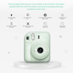Fujifilm Mini 12 Instant Camera Starter Bundle: Includes Mini Film Value Pack (60 Sheets) + 4 Pack AA Batteries + Lens Cleaning Cloth (Mint Green)