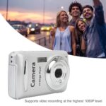 Digital Camera, 1080P Full HD 16X Zoom 64MP Digital Point and Shoot Camera, 2.4 Inch IPS Screen Auto Focus Vlogging Camera for Kids Teens Adult Beginner (Silver Gray)