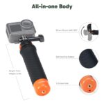 AKASO Waterproof Floating Hand Grip Compatible with AKASO Action Camera EK7000/Brave 4/Brave 7 LE/Brave 7/Gogro Hero12/11/10/ 9/Max/DJI Osmo Action, Handle Mount Accessories for Water Sports
