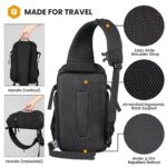 TARION Large Camera Sling Bag – DSLR Sling Pack Drone Camera Slingpack Backpack with Waterproof Rain Cover Crossbody Camera Bag Backpack Photography Slingpack for Hiking Travel Photography Black HX-S