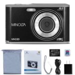 Minolta 48 Mega Pixels Point & Shoot Digital Camera with Rear Selfie Lens, Autofocus & 4K Ultra HD Video, Black