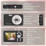 SLRNQJA Digital Camera, FHD 1080P Compact Camera with 32GB Card?48MP Camera 2.4” LCD 16X Digital Zoom for Kid Student Children Teen Girl Boy(Black)