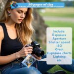 OCQOTAT Photography Cheat Sheet for DSLR Camera Accessories for Canon Nikon Sony,Quick Reference Cards Photographers Book for Beginners,Settings,Exposure, Modes,Composition,Lighting, etc.4×3 Inch