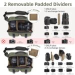 TAAOKA Camera Sling Bag,Lightweight SLR/DSLR Camera Case with Tripod Holder,Waterproof Camera Shoulder Crossbody Bag for Photographers(Green)