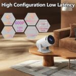 YFDSPSM Projector with wifi and bluetooth, rotate at any angle, outdoor portable, automatic button calibration for mobile phones, tv sticks, laptops, mini projector for iphone, projector with screen