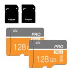 talebasic 128GB Micro Sd Card Class 10 Memory Card with sd Adapter Fast Speed TF Card for Tablet/Mobile Phone/Camera/Car Audio/Game Console(2 Pcs 128GB)