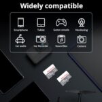 2 Pack TF Card 16GB with Adapter, High Speed Memory Card, UHS-I C10 A1 Memory TF Card for Tablet/Mobile Phone/Camera/Car Audio/Game Console (TF183 White Gray 16GB)