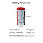 NOUCHU 1 Pack CR123A 3V 1400mAh Disposable Lithium Battery for Flashlights and Single-Lens Reflex Cameras