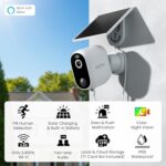 INFIYA Security Cameras Wireless Outdoor-Solar&Battery Powered 2K 2.4G Cameras for Home Security, Instant Alert, AI Human Detection, Color Night Vision, 2-Way Talk, SD Storage, Work with Alexa, Z1 4P