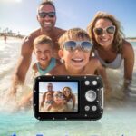 YEEIN Underwater Camera 4K 48MP Autofocus Selfie Dual Screen Waterproof with Floating Strap and 32GB Card, 17FT Compact Waterproof Digital Camera for Snorkeling