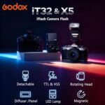 Godox IT32 TTL Camera Flash with X5S Flash Trigger for Sony Cameras,Magnetic Hotshoe & Trigger 2-in-1,Colorful Touch Screen,Rotatable Flash Head,X System TTL&HSS,LED Modeling Lamp,Creative Accessories