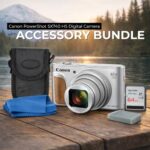 Canon PowerShot SX740 HS Digital Camera (Silver) 5PC Bundle – Includes 64GB SD Memory Card + Point & Shoot Case + Extra Battery + Microfiber Cleaning Cloth + More (Renewed)